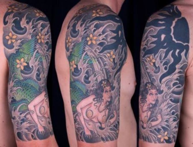 Mermaid Half Sleeve Tattoo - 50 Mermaid Tattoos <3 <3