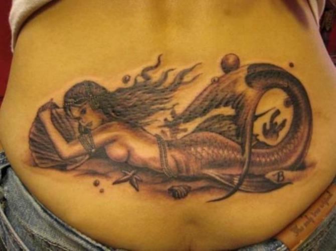 Mermaid Lower Back Tattoo - 50 Mermaid Tattoos <3 <3