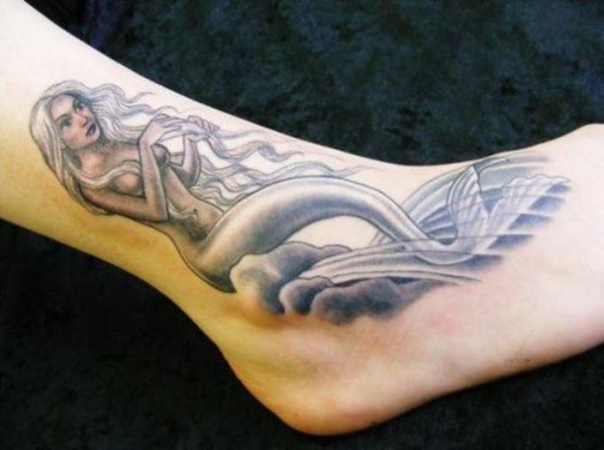 Mermaid Tattoo on Foot - 50 Mermaid Tattoos <3 <3