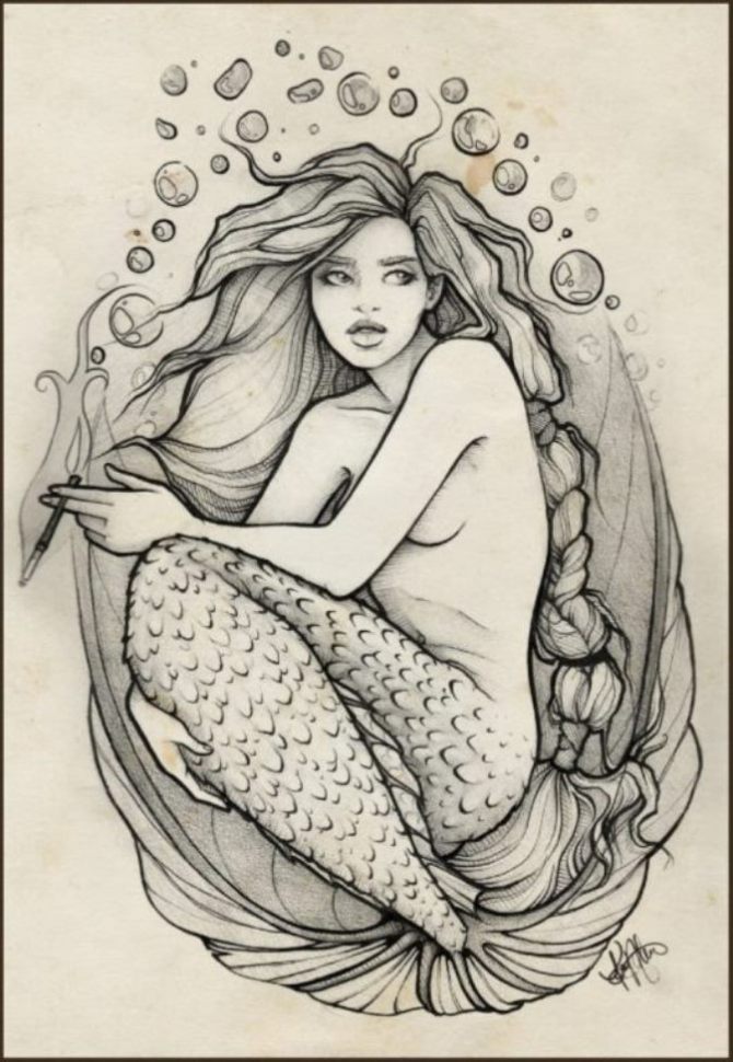 Sirens Tattoo Drawings - 50 Mermaid Tattoos <3 <3