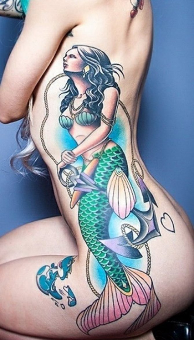 Mermaid Tattoo on Leg - 50 Mermaid Tattoos <3 <3