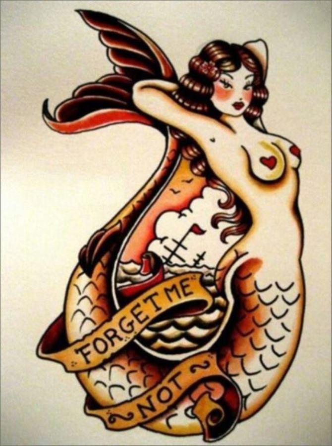  Sailor Jerry Mermaid Tattoo - 50 Mermaid Tattoos <3 <3