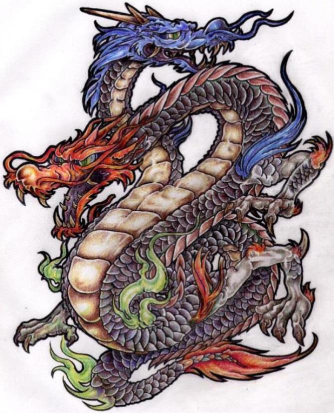 Two-Headed Dragon - 20+ Dragon Tattoos <3 <3
