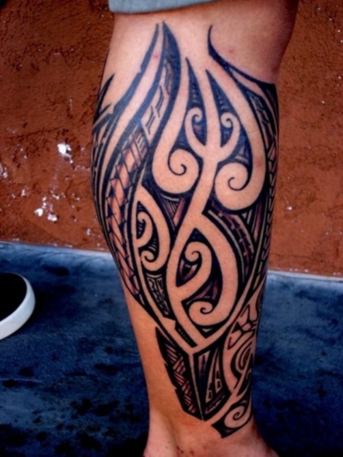 Maori Tattoo Leg - Maori Tattoos <3 <3