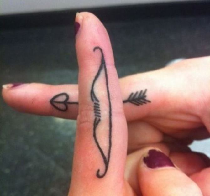  Bow and Arrow Matching Tattoo - Native American Tattoos <3 <3