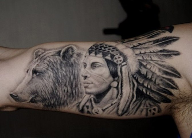 Native American Bear Tattoo - Native American Tattoos <3 <3