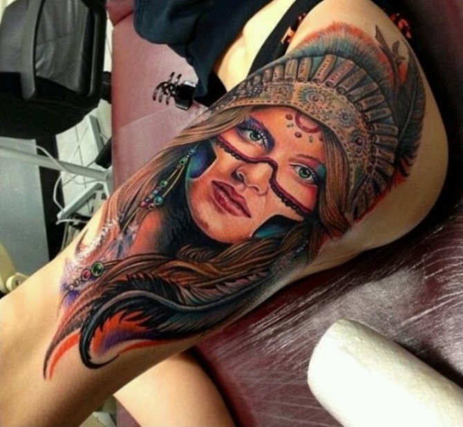  Indian Girl Tattoo Designs - Native American Tattoos <3 <3