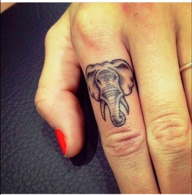 Elephant Head Finger Tattoo - Elephant Tattoos <3 <3