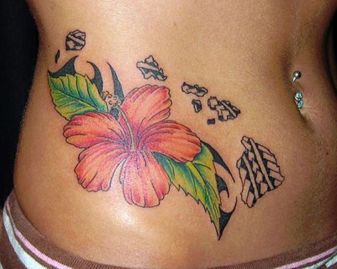 Hawaiian Flower Tattoo 