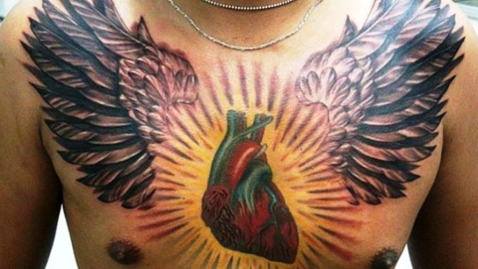 Chest Tattoo for Men - 40+ Heart Tattoos <3 <3