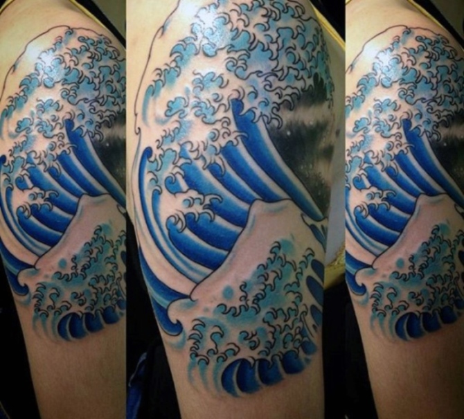 Blue Waves Tattoo