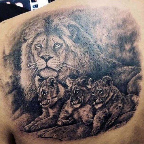Lion Family Tattoo small