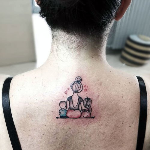 Family Back Tattoo For Female