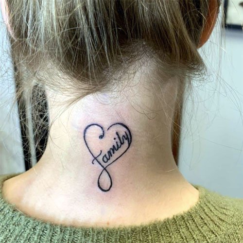 Family Heart Tattoo for female 