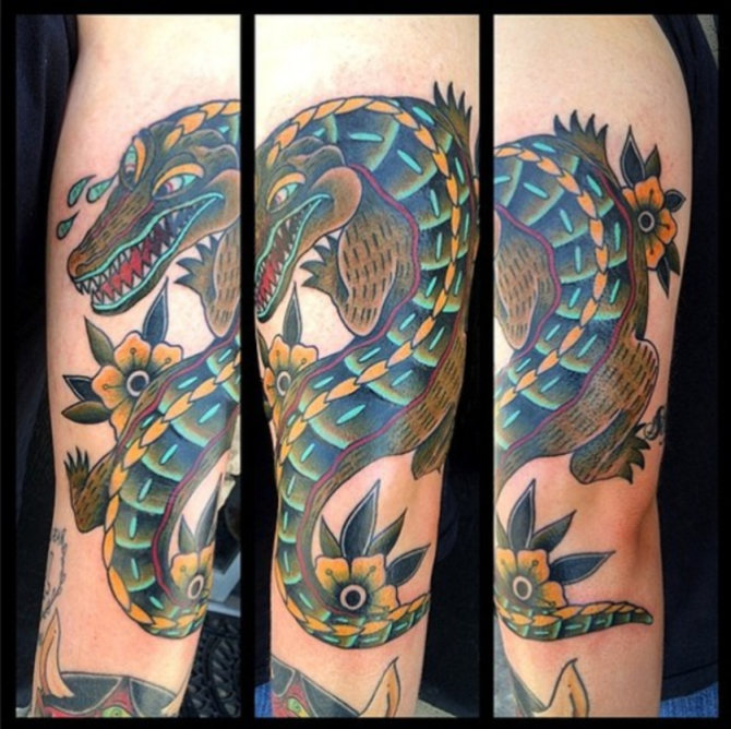 Crocodile Tattoo on Arm - Crocodile Tattoos <3 <3