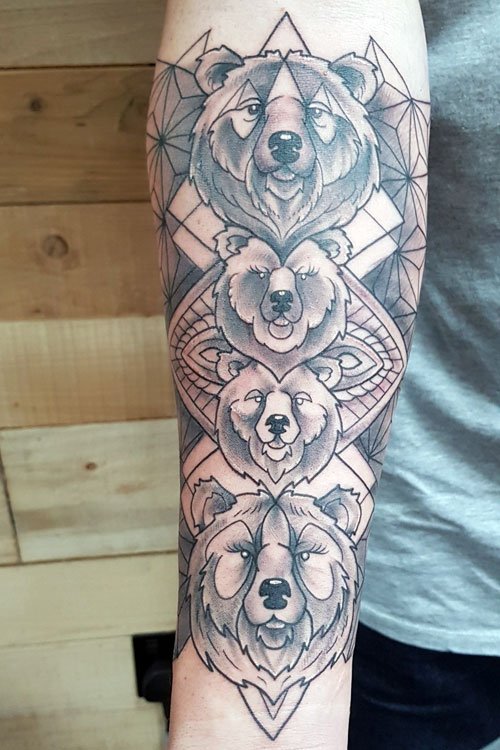Bear Family Tattoo Designs