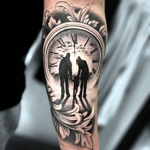 Family Silhouette Tattoo for guys 
