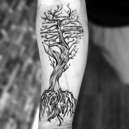 Family Tree Tattoo Ideas for guys