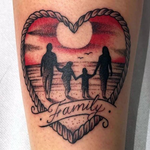 Family Silhouette Tattoo Sleeve