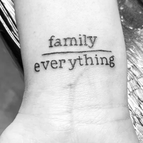 Family Over Everything Tattoo girl