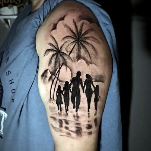 Family Silhouette Tattoo Designs