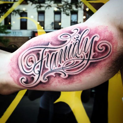 Family Script Tattoo Ideas